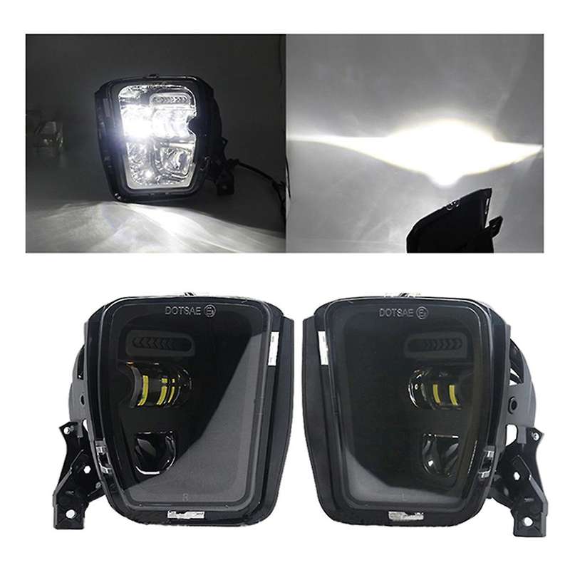 Black for Ram 1500 2013-2018 Led Fog Lights White Drl Bumper Driving Lamps Waterproof Car Accessorie