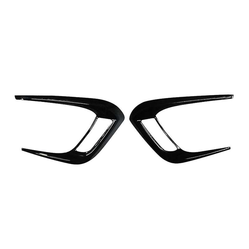 Black Front Bumper Fog Light Grilles Fog Lamp Eyebrow Cover Trim for Vitara 2016-2020