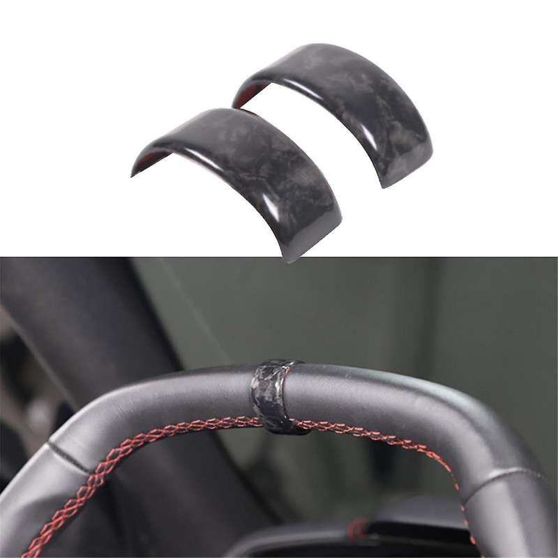 Black Forging Pattern Car Steering Wheel Ring Trim Cover Sticker for C8 2020-2023 Car Interior Acces