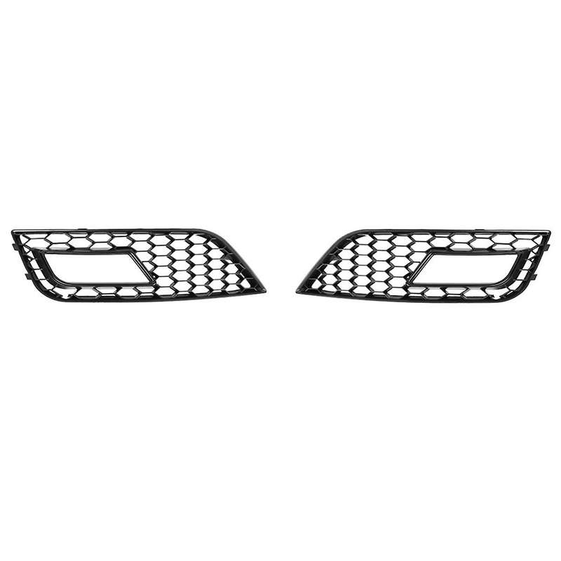 Black Front Bumper Fog Light Cover Honeycomb Grill for A4 B8.5 Standard Edition 2013-2016