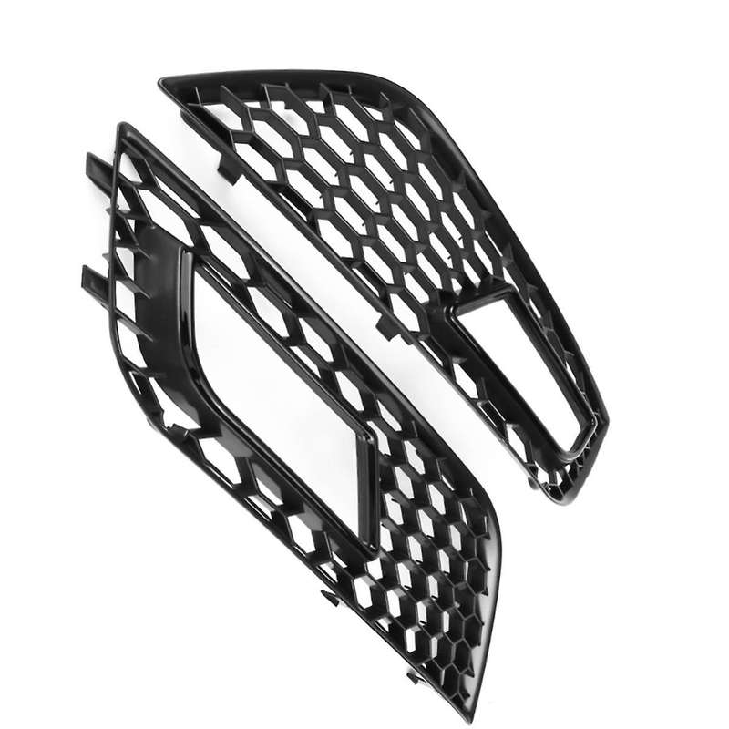Black Front Bumper Fog Light Cover Honeycomb Grill for A4 B8.5 Standard Edition 2013-2016