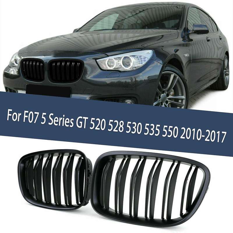 Black Front Bumper Hood Kidney Grill Grille for F07 5 Series GT 520 528 530 535 550 2010-2017