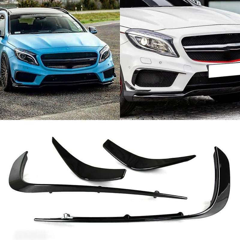 Black Front Flaps Lip Vent Spoiler for GLA W156 X156 2014-2016