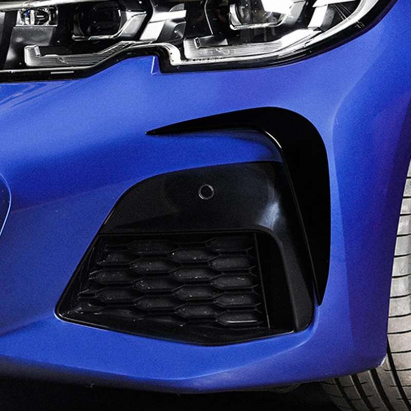 Black Front Fog Light Lamp Cover Trim Wind Knife Sticker for- 3 Series G20 325Li 2020 Car Exterior A