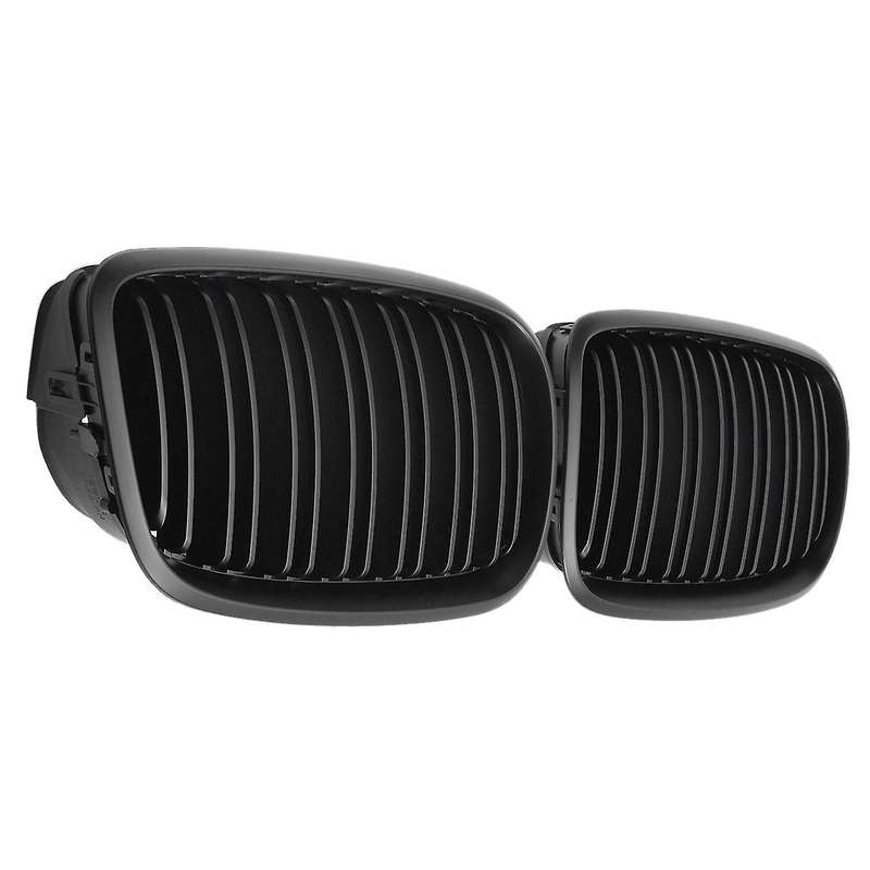 Black Front Bumper Dual Slat Front Kidney Grill Grille for  X5 X6 E70 E71 2007-2014