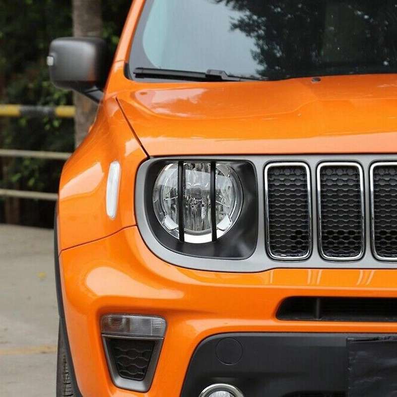 Black Front Light Headlight Lamp Trim Cover Decor for 2019+ 1 Pair