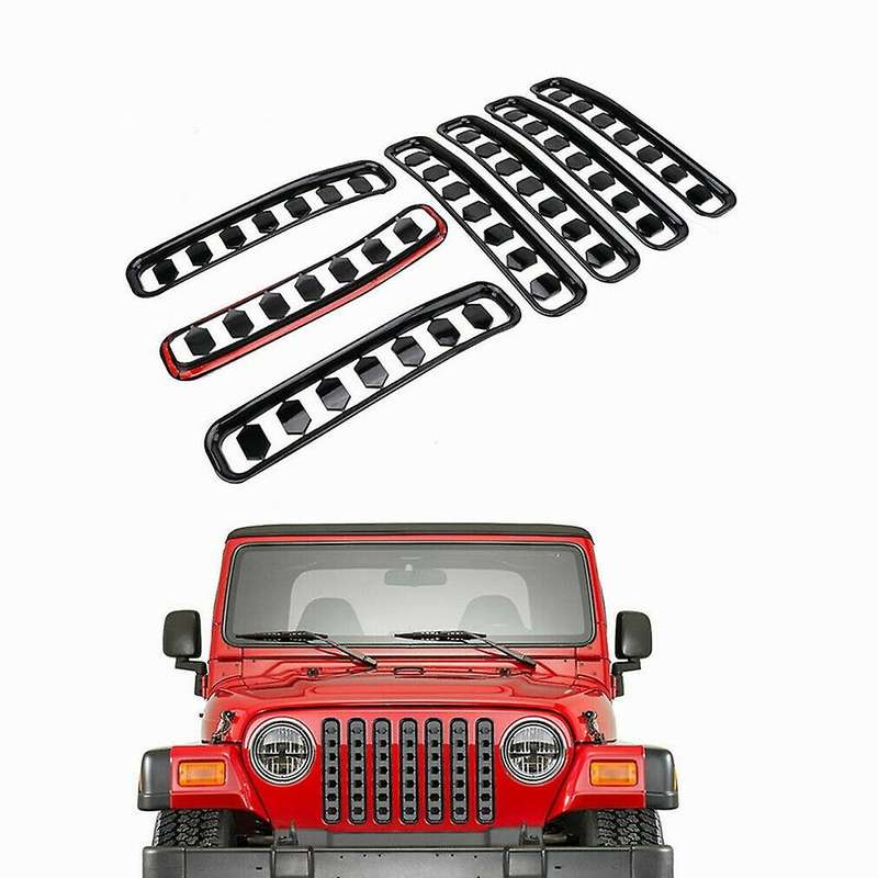 Black Front Grille Cover Insert Mesh Grill Shell for TJ 1997-2006