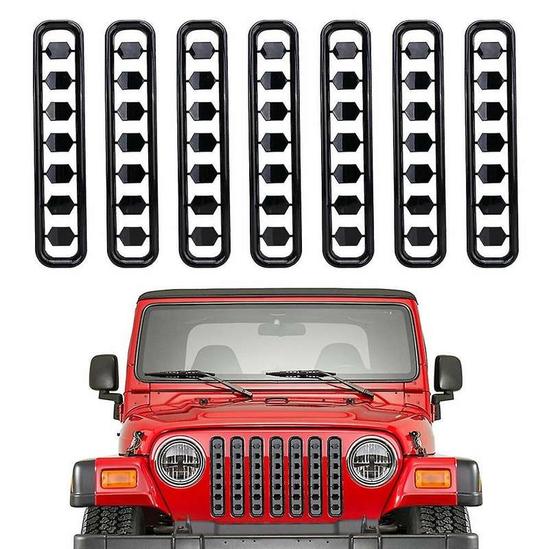Black Front Grille Cover Insert Mesh Grill Shell for TJ 1997-2006