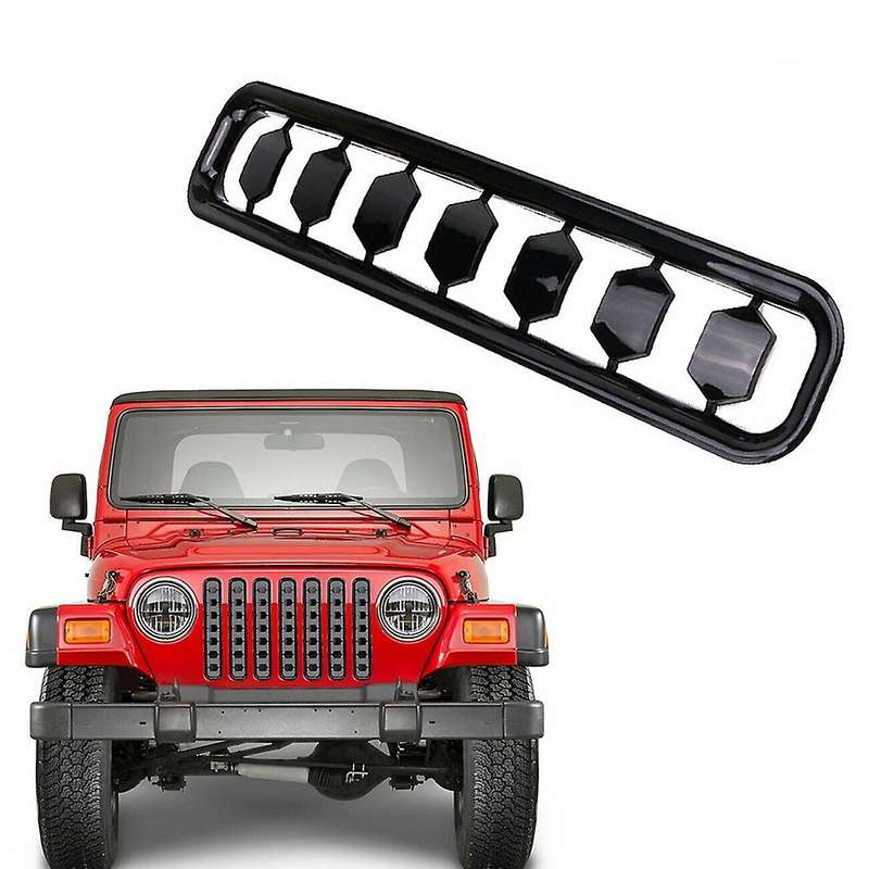 Black Front Grille Cover Insert Mesh Grill Shell for TJ 1997-2006