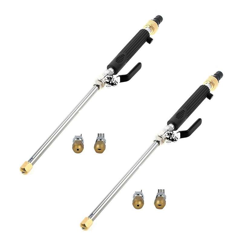 Black Garden Hose Power Washer Upgraded Nozzle, High Pressure Water Tool, Equipped with 2 Different