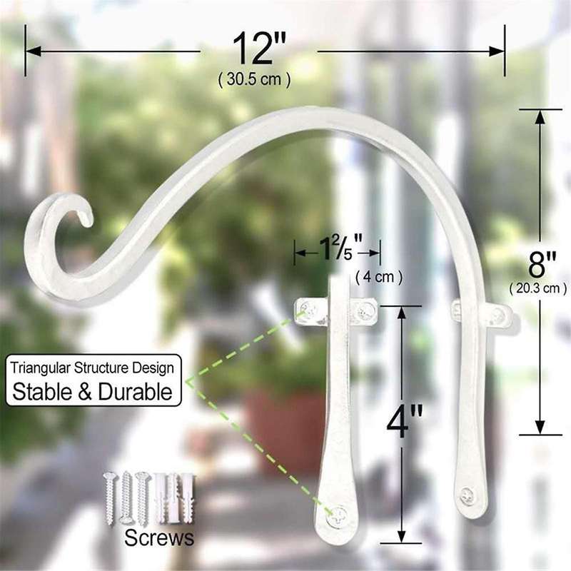 Black Gardening Hook Flower Rack Balcony Garden Hanging Flower Rack Hook Hanging Plant Bracket Wall