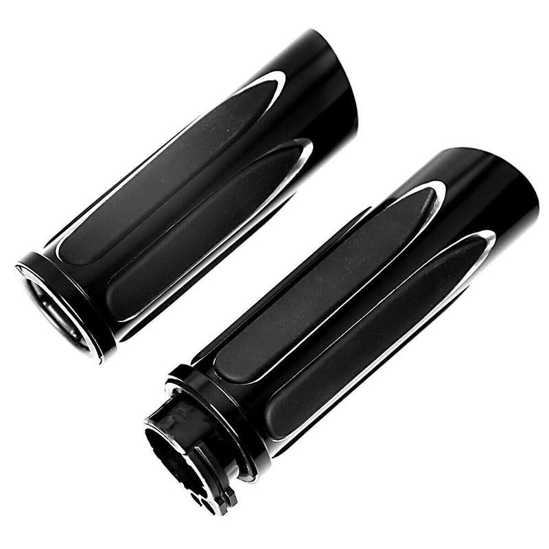 Black Handlebar 1 Inch Hand Grips for Touring Road Street Glide Softail