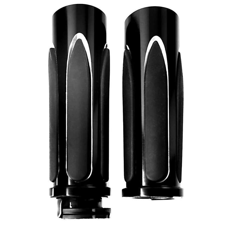 Black Handlebar 1 Inch Hand Grips for Touring Road Street Glide Softail