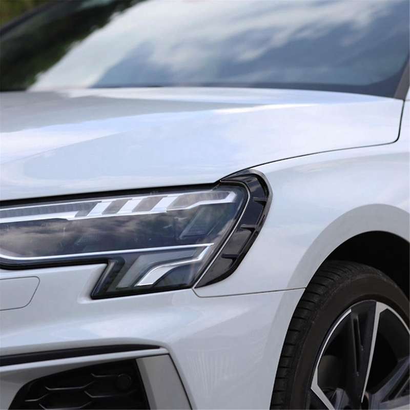 Black Headlight Eyebrow Cover Fog Light Wind Knife Trim for - A3 A3L 2021 2022