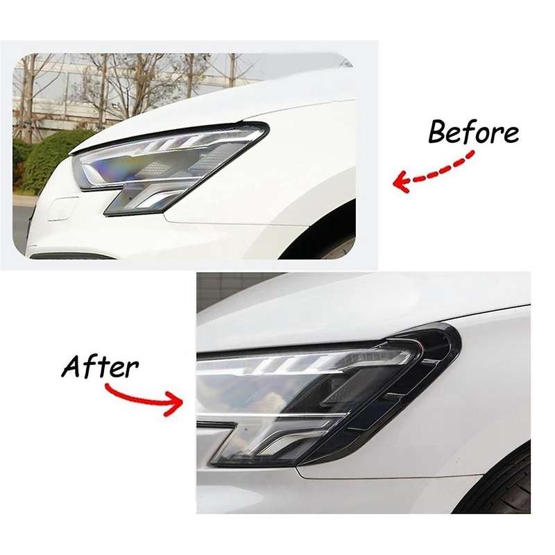 Black Headlight Eyebrow Cover Fog Light Wind Knife Trim for - A3 A3L 2021 2022