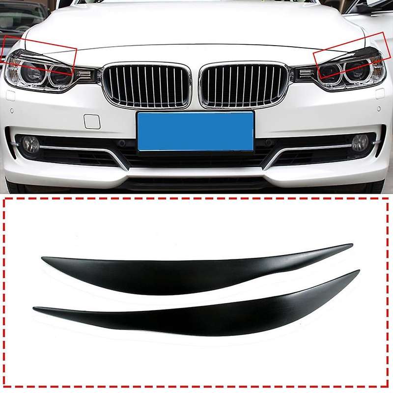 Black Headlight Eyelids Head Light Lamp Eyebrow Cover Trim for 3 Series F30 F35 320I 320Li 325Li 328