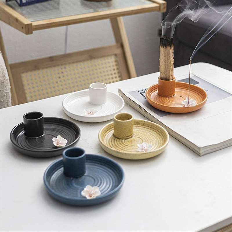 Black Icense Holder,Ceramic Incense Holder,Scent Wood Stand, Simple,Modern Terracotta Incense Burne