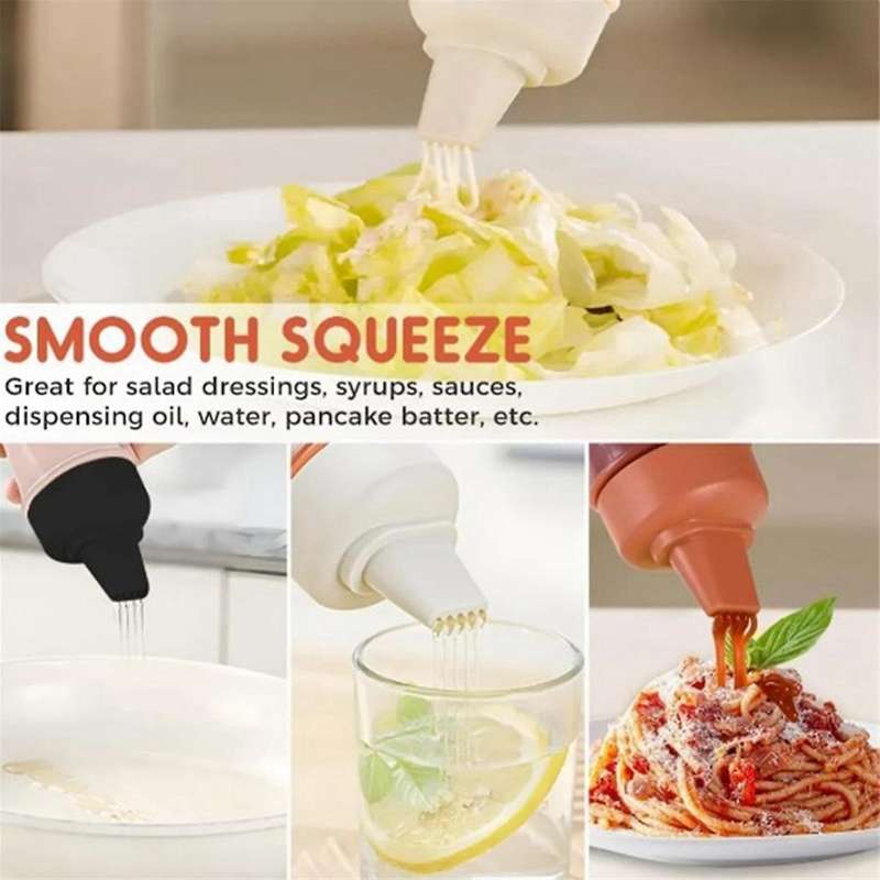Black Ketchup Squeeze Bottle Salad Container with Leak-Proof Cap Portable Sauce Storage Boxes