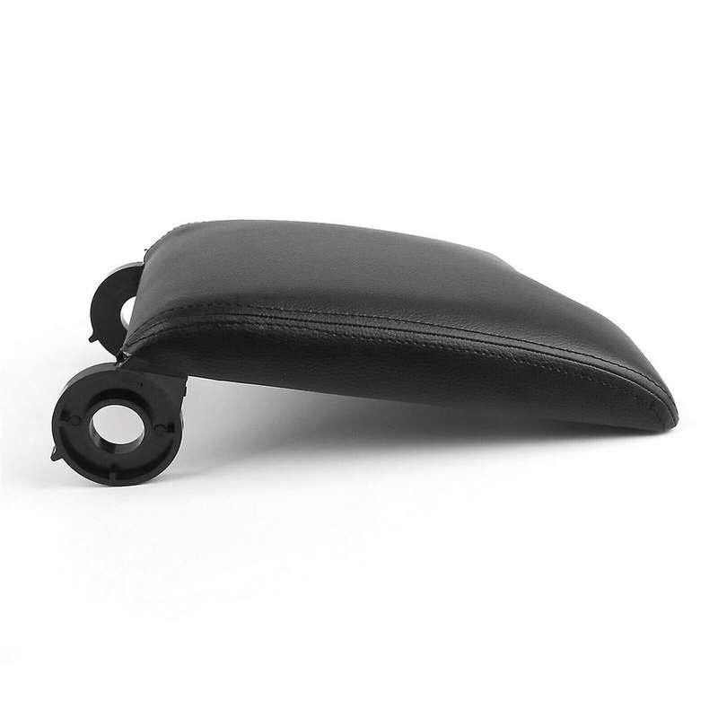 Black Leather Armrest Center Console Lid Cover for E46 3 Series 1998-2006 Black