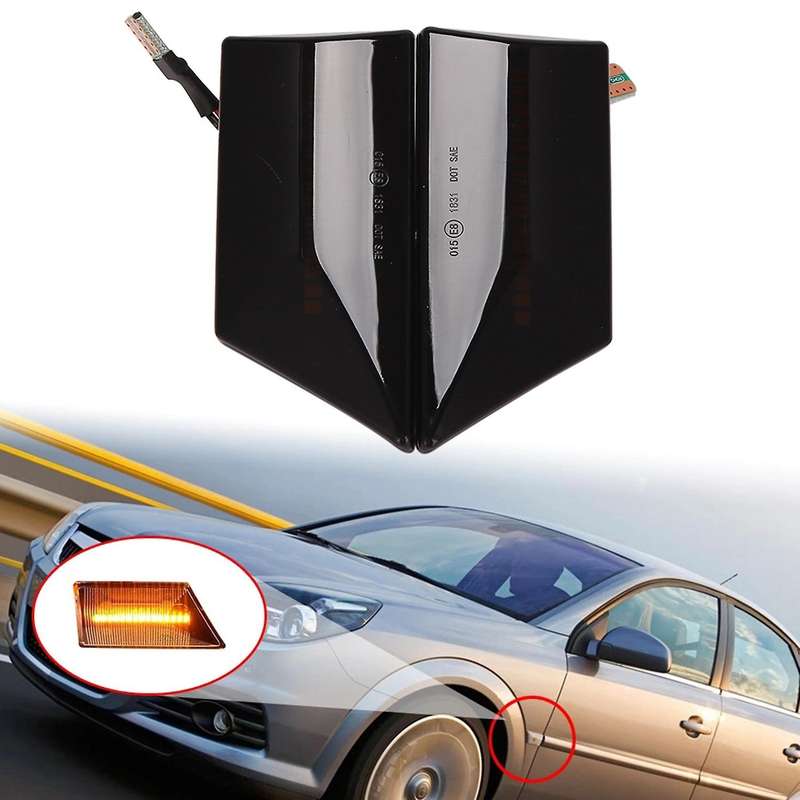 Black LED Car Light Turn Signal Lamp Dynamic Side Marker Blinker Flowing Lighting for Opel C 2002-20