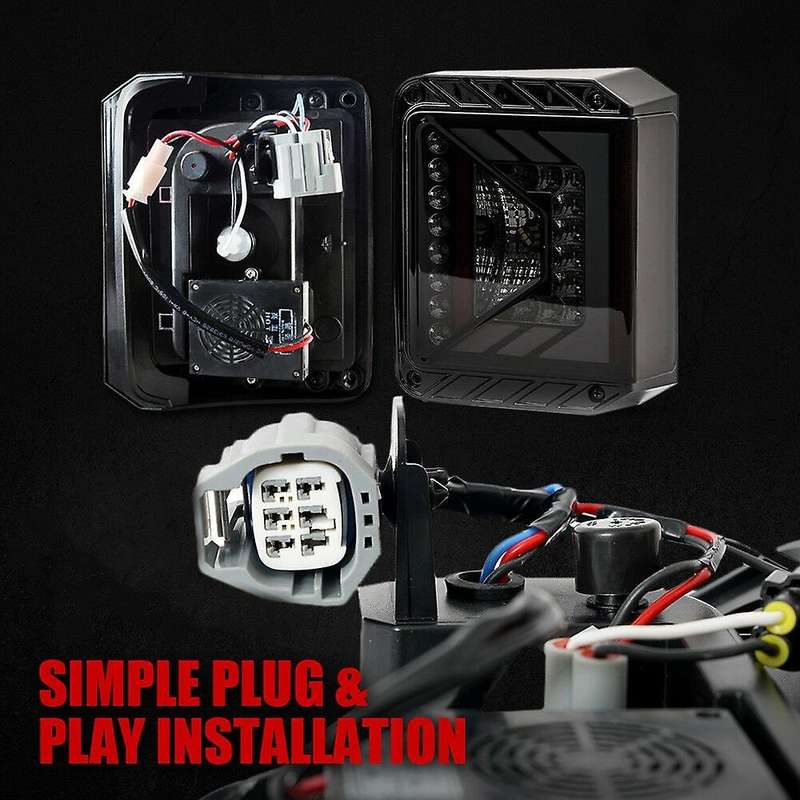 Black LED Tail Light with Smoke Lens for JK JKU 2007 - 2018