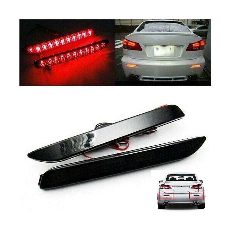 Black Lens Bumper Reflector Brake Rear Bar Light Rear Tail Light Turn Signal LED Car for for 8192008