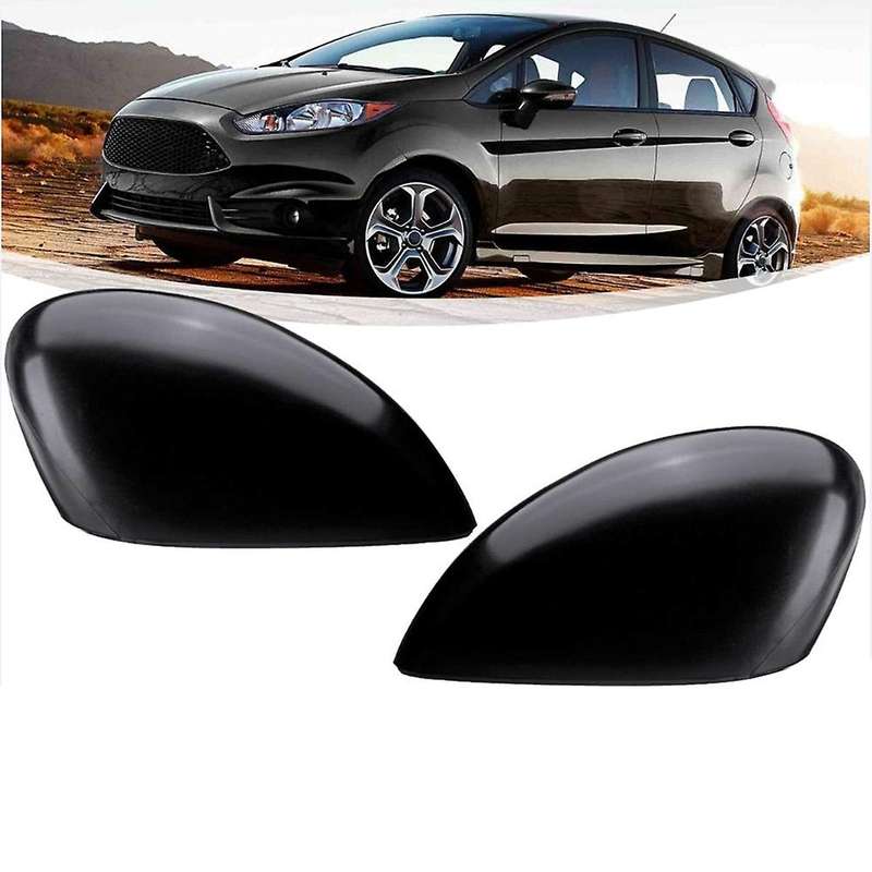 Black Left & Right Rear View Mirror Cover Side Wing Mirror Cover Cap for Fiesta 2009-2015 1594546 8A