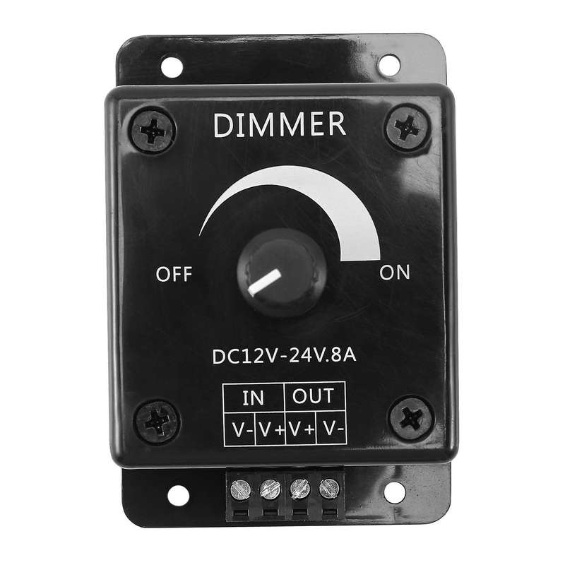 Black Led Dimmer Switch Dc 12v 24v 8a Adjustable Brightness Lamp Bulb Strip Driver Single Color Lig