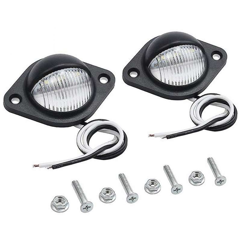 Black License Plate Light Number Plate Lights Waterproof Shock Resistant for Truck SUV Trailer Van T