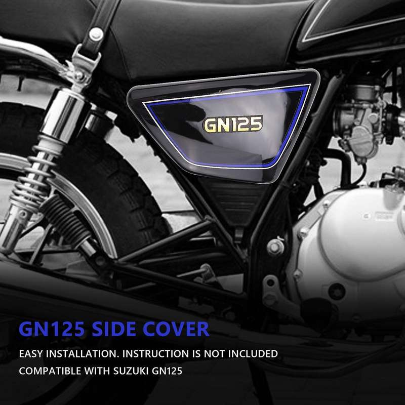 Black Motorcycle Battery Side Cover Frame Side Covers Panels for Suzuki Gn125 Gn 125