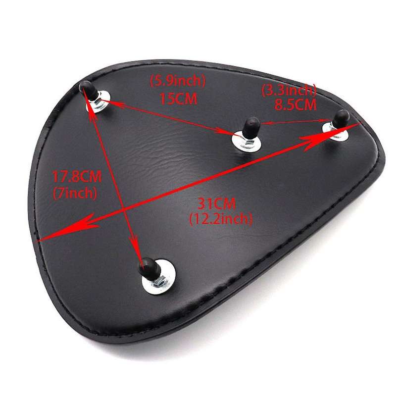 Black Motorcycle Seat Vintage Leather Solo Seat Cover 3inch Spring Swivel Bracket Seat for Chopper C