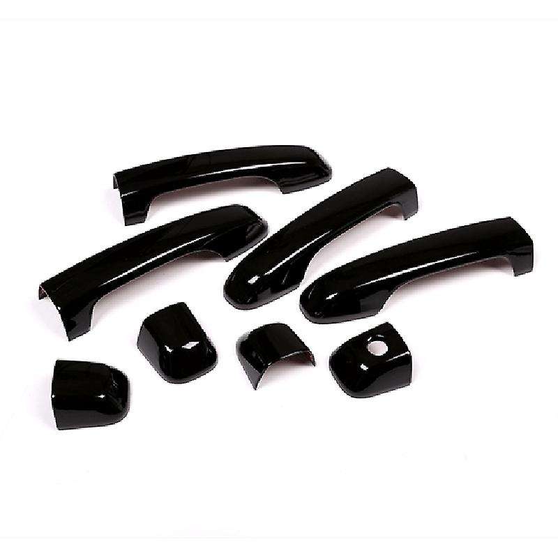 Black Outer Door Handle Sticker Cover Trim Fit for Land Cruiser Prado 2018