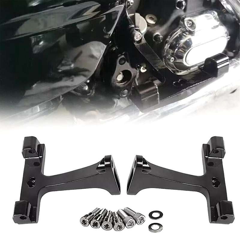 Black Passenger Floorboard Mount Bracket for Street Glide Road FLHR