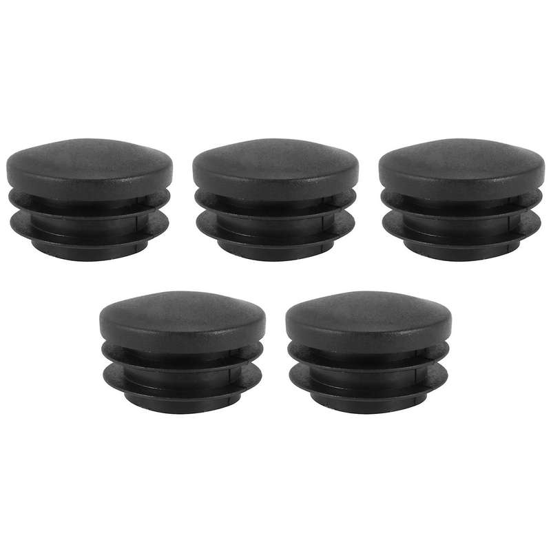 Black Plastic 35mm Dia Blanking End Round Tube Insert 5 Pcs