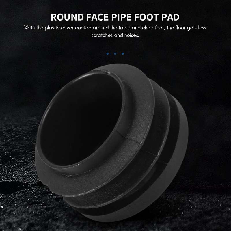 Black Plastic 35mm Dia Blanking End Round Tube Insert 5 Pcs