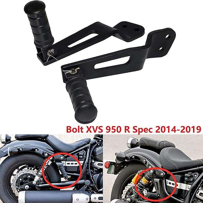 Black Rear Passenger Foot Peg Footrest Bracket Set for Bolt XVS 950 R Spec 2014-2019