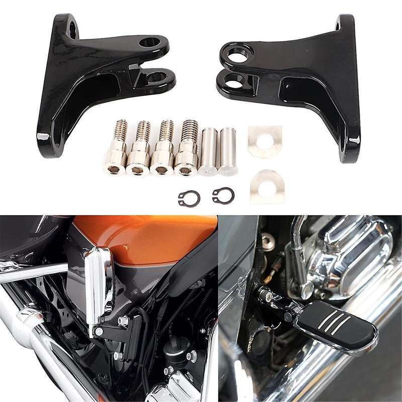 Black Rear Passenger Footpeg Mini Mount for Street Road Glide 93-
