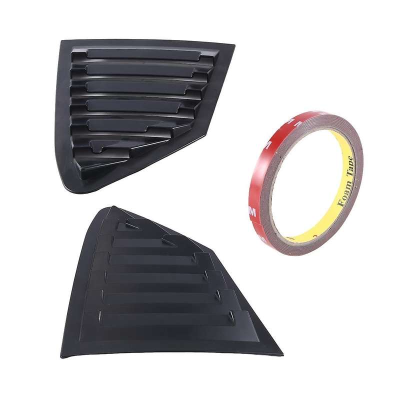 Black Rear Side Vent Quarter Window Louver Shutter Cover Trim for Focus 2019-2020