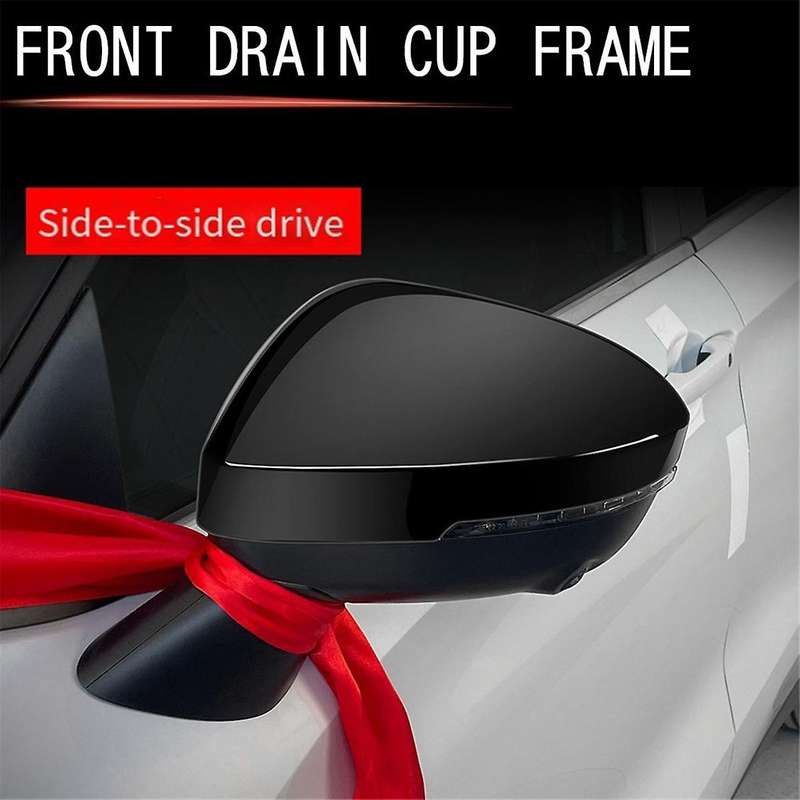 Black Rearview Mirror Cover Exterior Door Wing Cap for 2022 + Side Mirror Cover