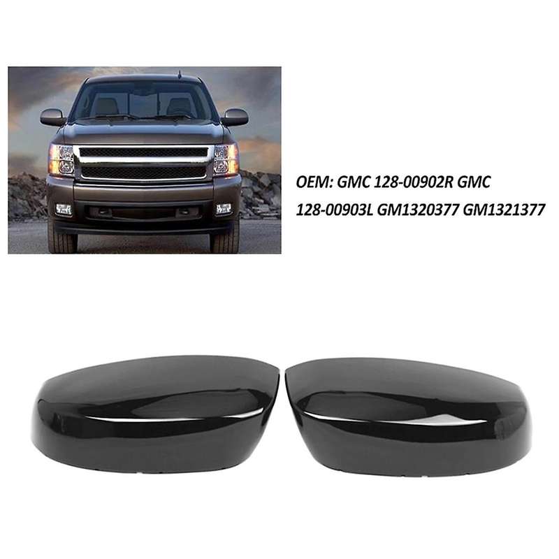 Black Rearview Mirror Cover Side Mirror Housing for 07-13 128-00902r 128-00903l Gm1320377 Gm1321377