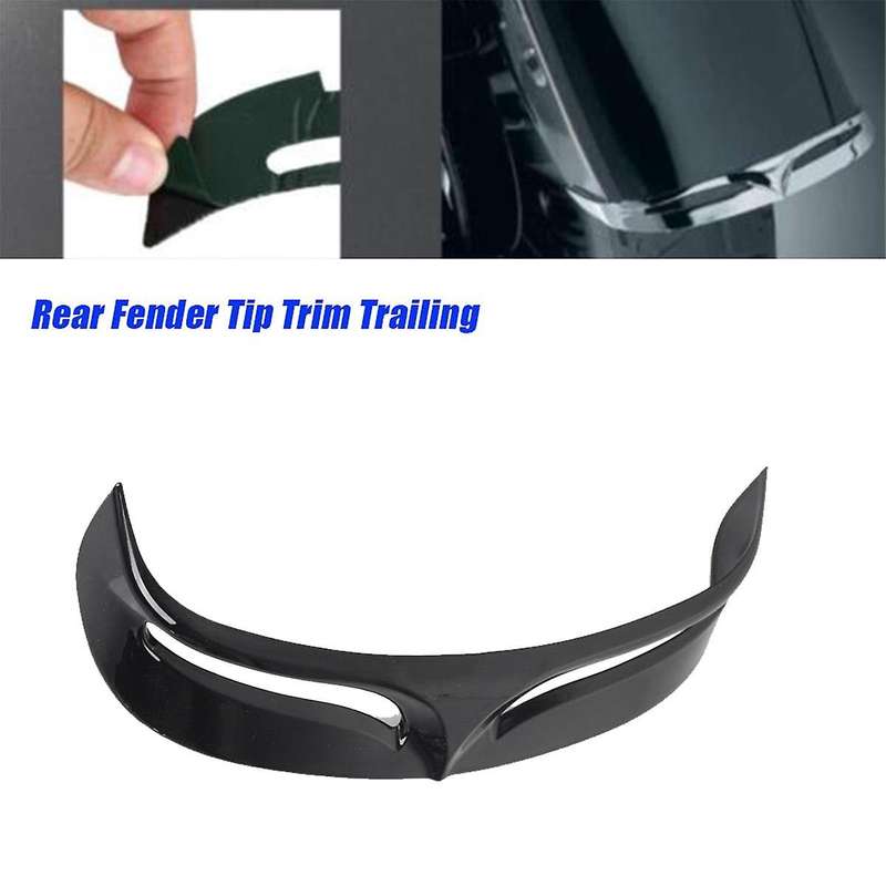 Black Rear Tip Trim Shell for Fat Boy FLSTF FLSTFB 2010-2017 Trailing Edge Trim Cover
