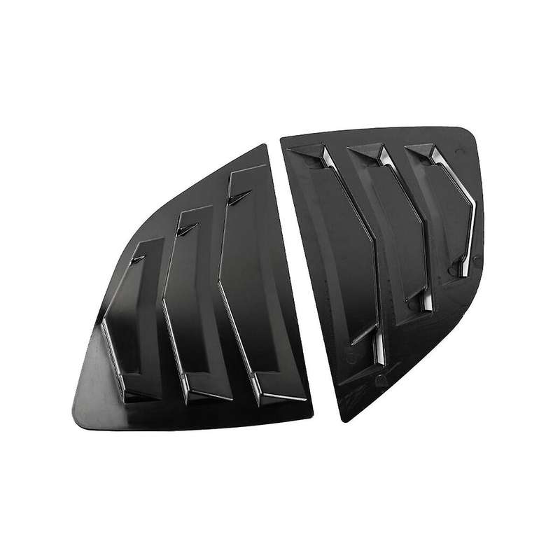Black Rear Side Vent Quarter Window Louver Shutter Cover for Fit Jazz 2014-2019