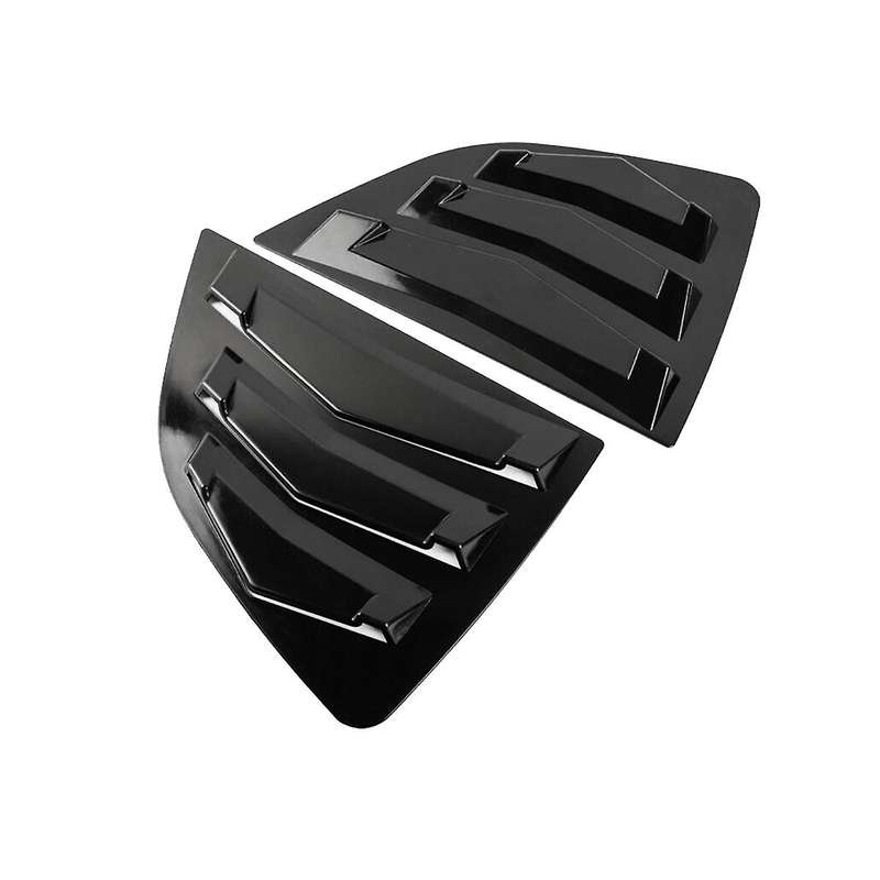 Black Rear Side Vent Quarter Window Louver Shutter Cover for Fit Jazz 2014-2019