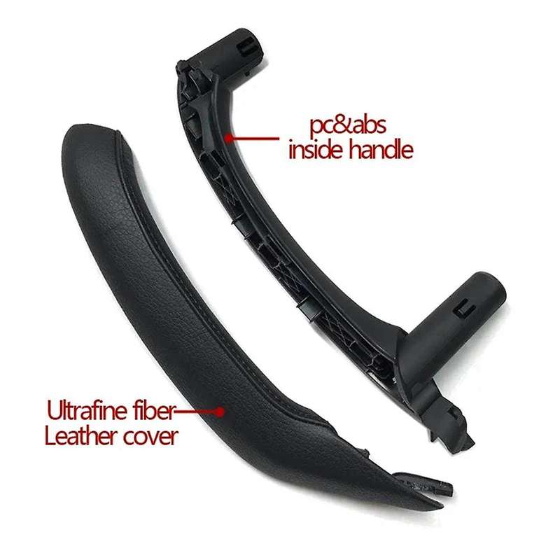 Black Right Hand Drive Car Inner Door Handle with PU Leather Door Handle Assembly for X3 X4 F25 F26