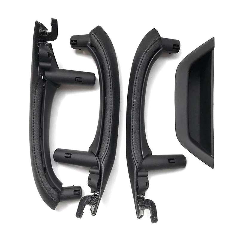 Black Right Hand Drive Car Inner Door Handle with PU Leather Door Handle Assembly for X3 X4 F25 F26