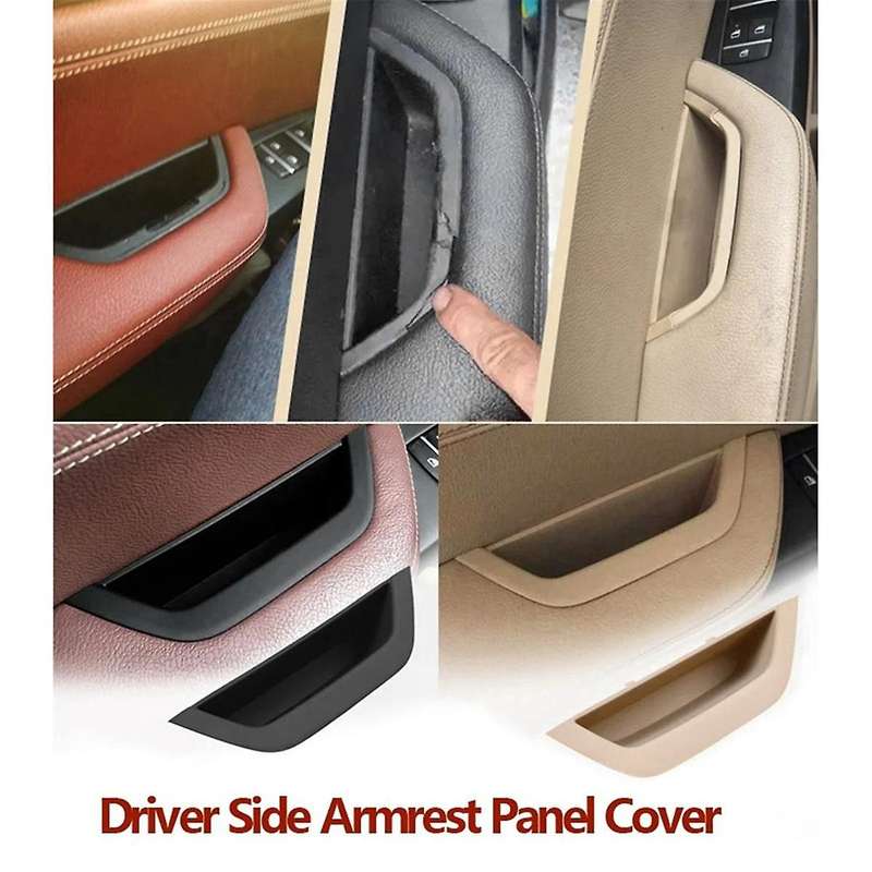 Black Right Hand Drive Car Inner Door Handle with PU Leather Door Handle Assembly for X3 X4 F25 F26