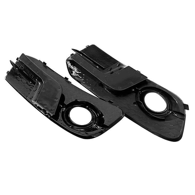 Black Right Left Front Lower Bumper Fog Light Grille Cover Fit 13-15 Q5