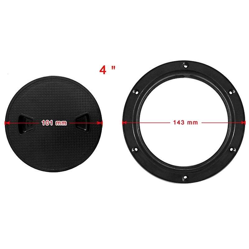 Black Screw Out Inspection Deck Plate Hatch Marine Boat Yacht Detachable Cover Abs Plastic- 4 Inch