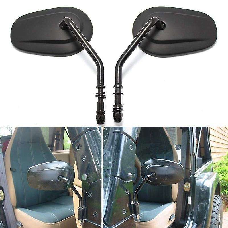 Black Shake-Proof Off-Road Teardrop Adventure Rear View Mirrors Door Hinge Mirror for JK CJ YJ TJ 19