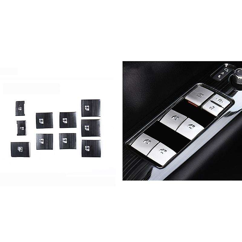 Black Sequin Stickers Modified Special Interior Lifting Panel Frame Window Button Sticker for Alphar